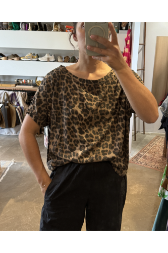 Tee shirt coton leopard