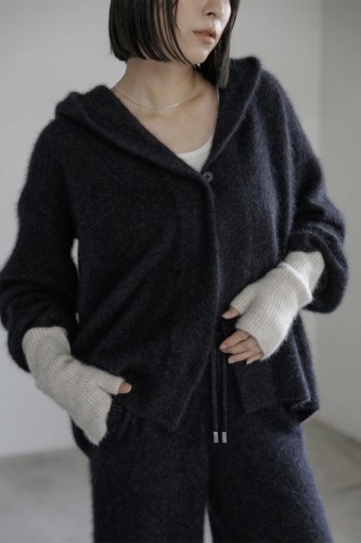 Cardigan à capuche noir