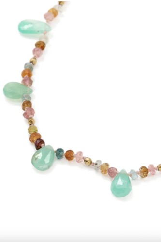 BRIOLETTES Collier Chrysoprases et Tourmalines