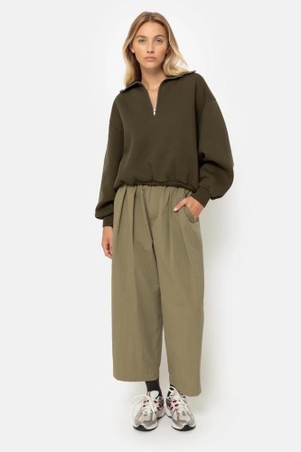 Kick Pleated Pants | Khaki Green