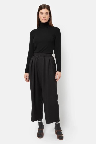 Kick Pleated Pants | Black