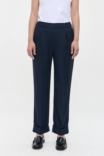 PIN STRIPE SEATTLE TURN-UP PANTS