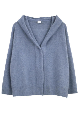 Cardigan à capuche bleu