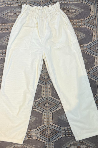 PANTALON YAEL VELOURS CREME