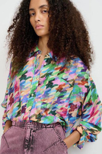 Chemise en soie multicolore