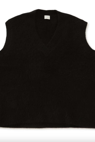 Gillet sans manches col V noir