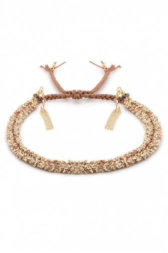 N° 183 BRACELET TRESSÉ GOLD BEIGE