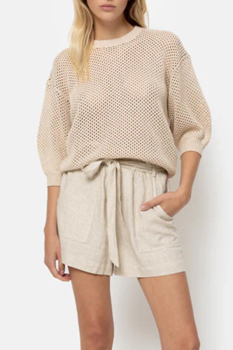 Laurent Crochet Sweater | Beige