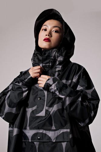 Poncho Rainkiss Black Polka